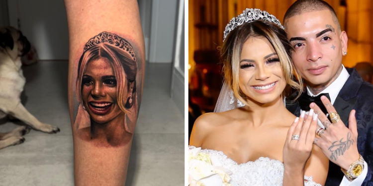 MC Guimê faz tatuagem em homenagem à esposa Lexa: “Loucura de amor”
