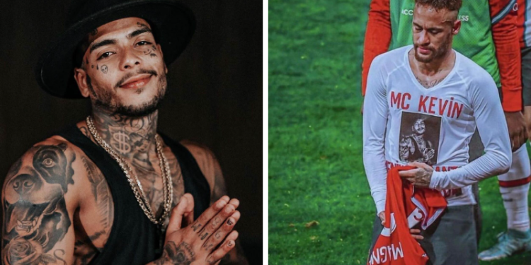 Neymar homenageou MC Kevin neste sábado (8), após empate com o Paris Saint-Germain no Campeonato Francês, no Stade Auguste-Delaune II.