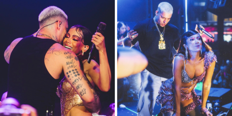 NOVO CASAL! O rapper Filipe Ret e a cantora Anitta supostamente vivem um affair. Recentemente, o cantor esteve presente no palco cantando ao lado da popstar e depois foi até para uma festa na casa dela, os dois artistas supostamente deram uma 'fugidinha' para um quarto de hotel.