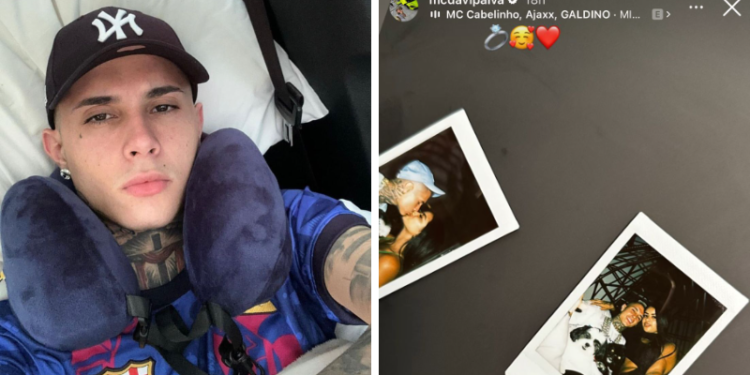 Ontem (9), o artista surpreendeu os fãs após postar um story com fotos ao lado de Carolina Lemos, com a música “Doce Veneno” de fundo, hit produzido pelo MC. 